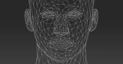 low poly female head wireframe – source : GDJ / openclipart