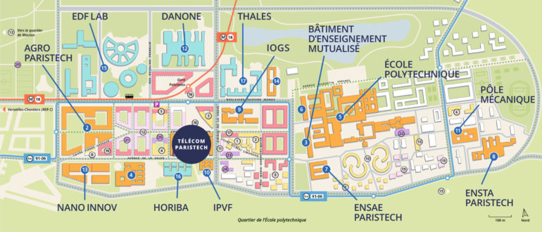 Le quartier de l'École polytechnique à Palaiseau - plan : Olaf Avenati