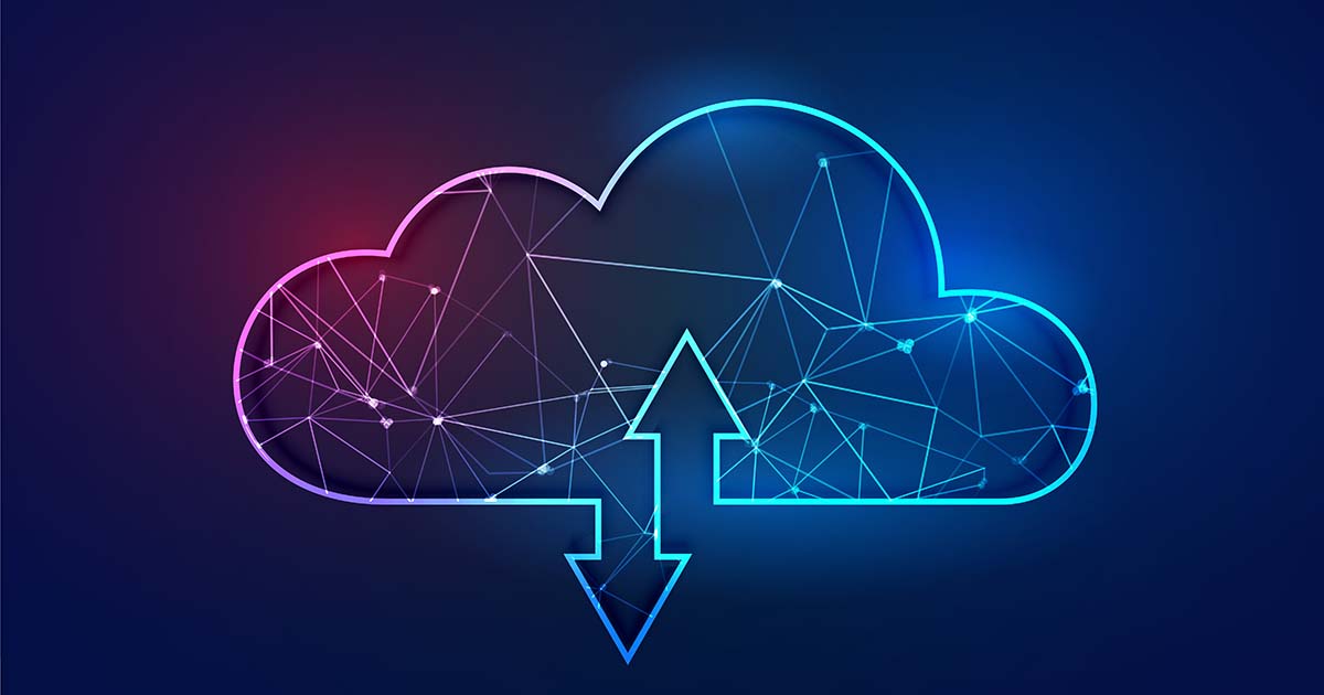 cloud computing polygonal wireframe technology concept backgroun