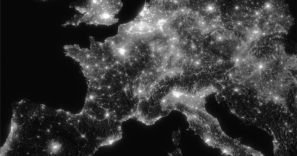 Europe vue satellite de nuit (source Avex-asso)