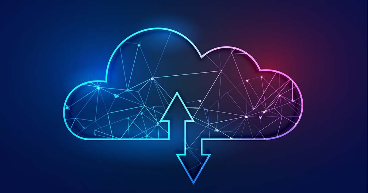 cloud computing polygonal wireframe technology concept backgroun