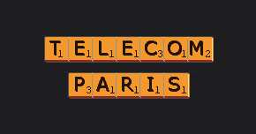 Télécom Paris façon Scrabble (source lettrage 1mot.net)