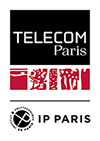 Logotype Télécom Paris format vertical largeur 100 pixels