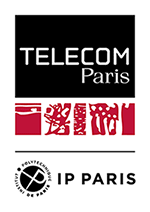 Logotype Télécom Paris format vertical largeur 150 pixels