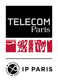 Logotype Télécom Paris format vertical largeur 200 pixels